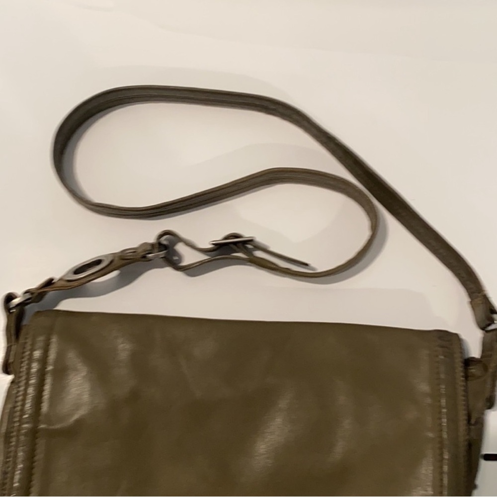 Authentic Hobo vintage Army green leather handbag purse - Picture 8 of 13